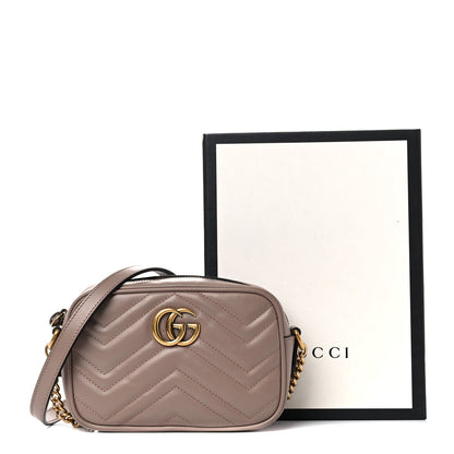 Gucci Calfskin Matelasse Mini GG Marmont Chain Shoulder Bag Porcelain Rose 11 of 11