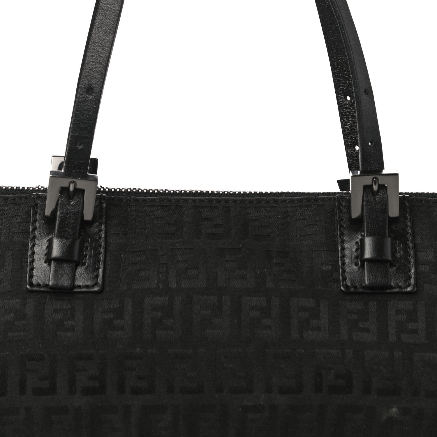 Fendi Zucchino Zip Top Tote Black 6 of 10
