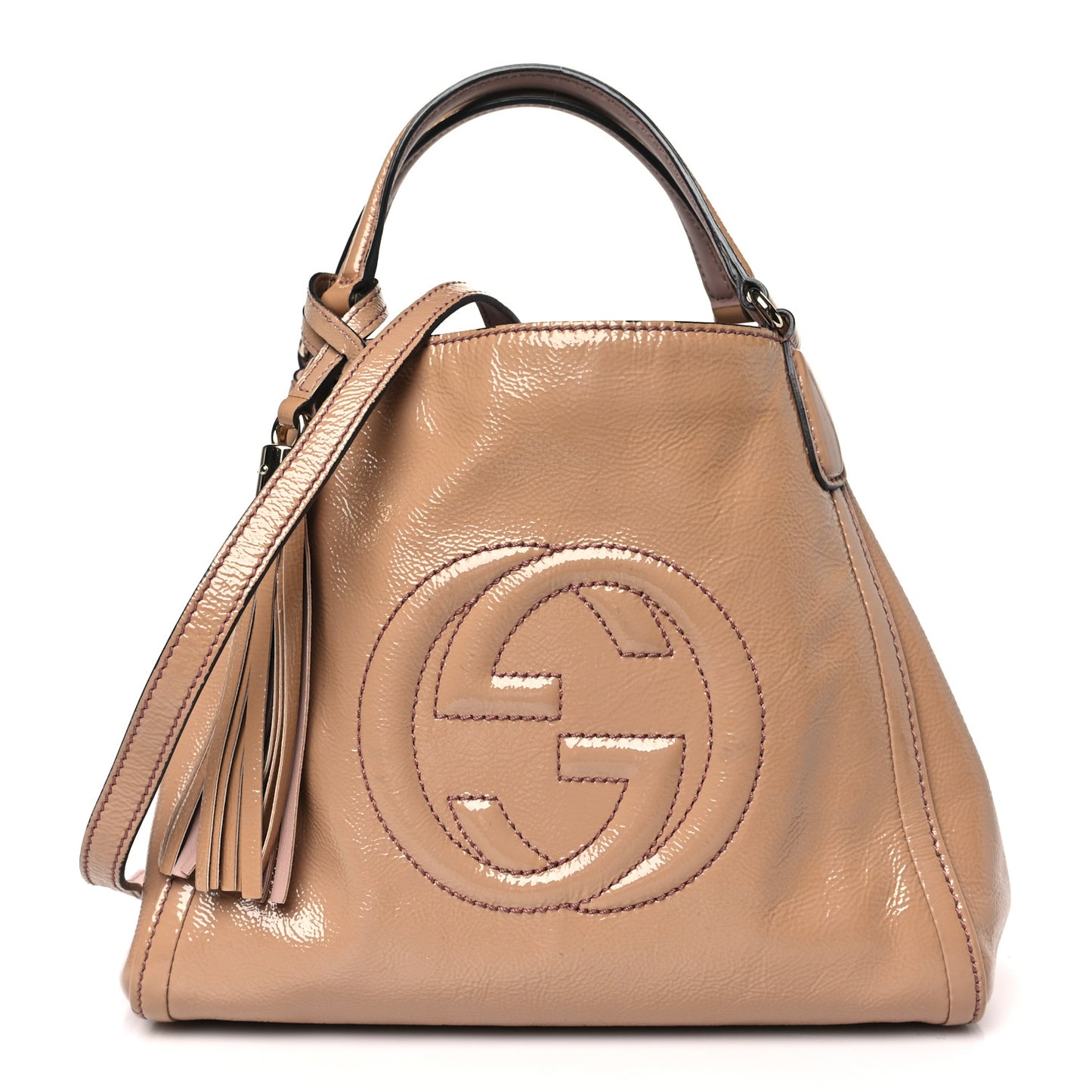 Patent Small Soho Shoulder Bag Dark Cipria
