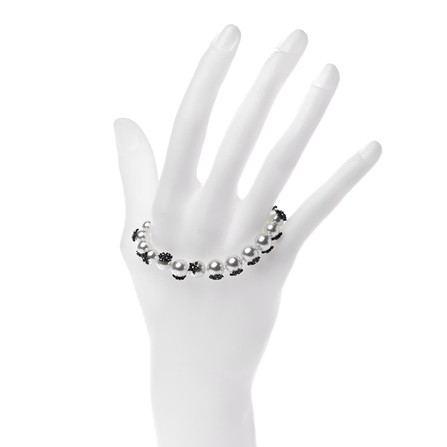 Christian Dior Pearl Crystal Star Mise En Dior Tribal Bracelet Gold 2 of 5