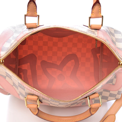 Louis Vuitton Damier Azur Tahitienne Speedy Bandouliere 30 Rose Ballerine 5 of 10