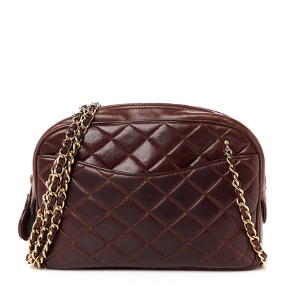Chanel Lambskin Quilted Camera Case Burgundy 1 of 12
