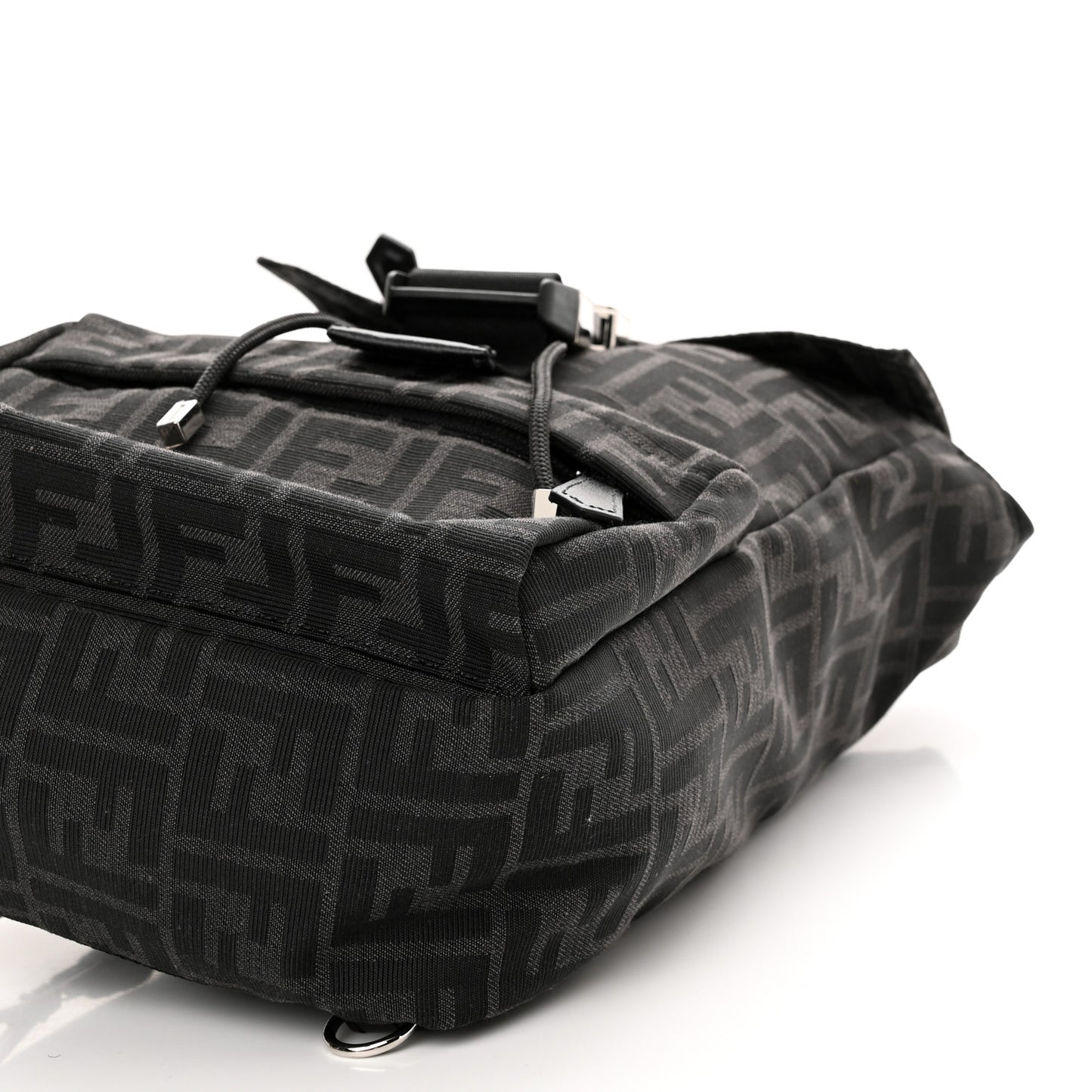 Recycled Fabric Jacquard Vitello Astro FF 1974 Small Fendiness Backpack Asfalto Black