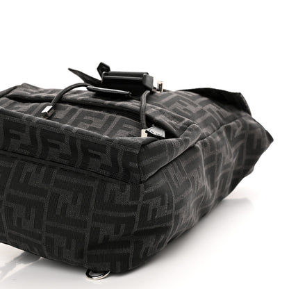Fendi Recycled Fabric Jacquard Vitello Astro FF 1974 Small Fendiness Backpack Asfalto Black 9 of 9