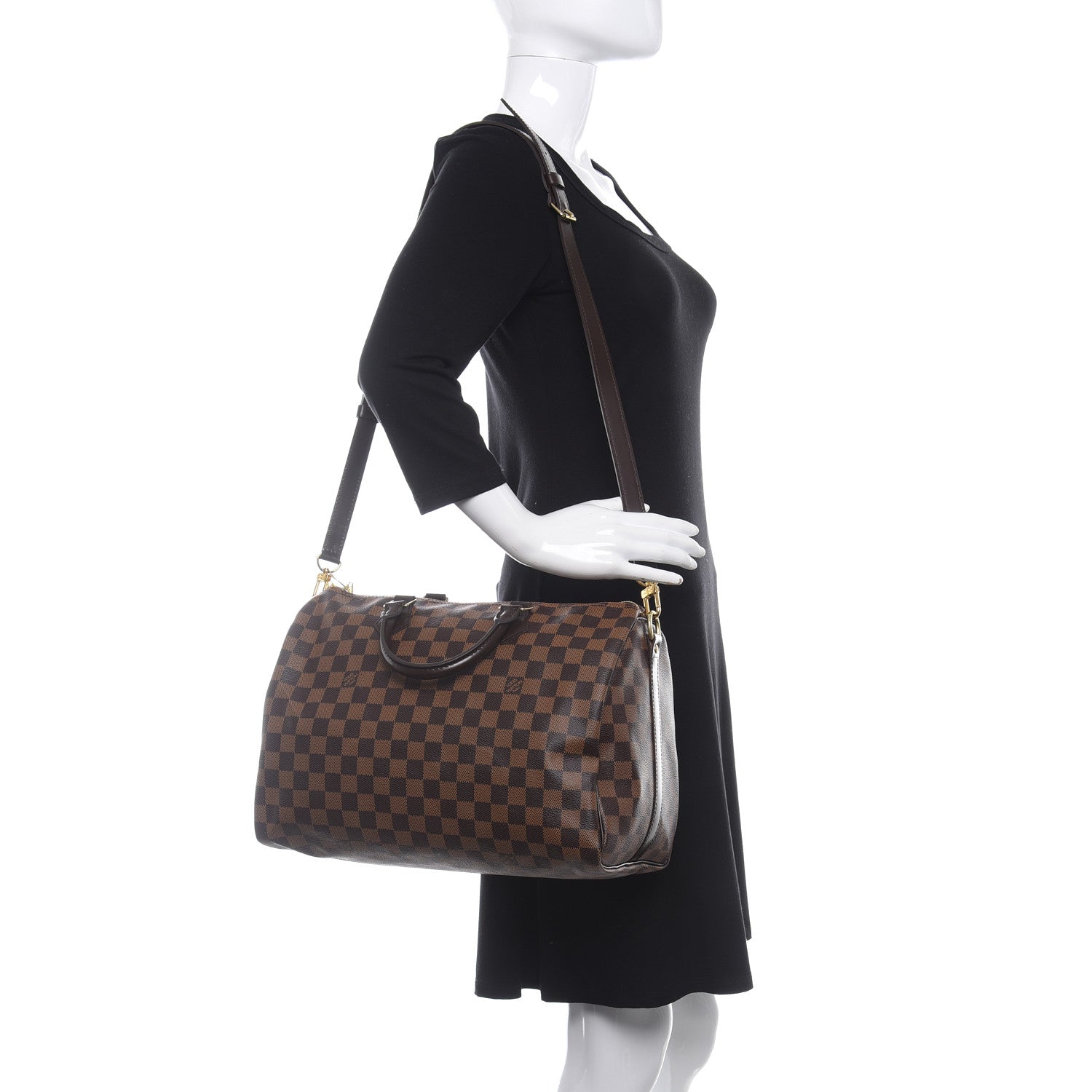 Louis Vuitton Damier Ebene Speedy Bandouliere 35 2 of 9