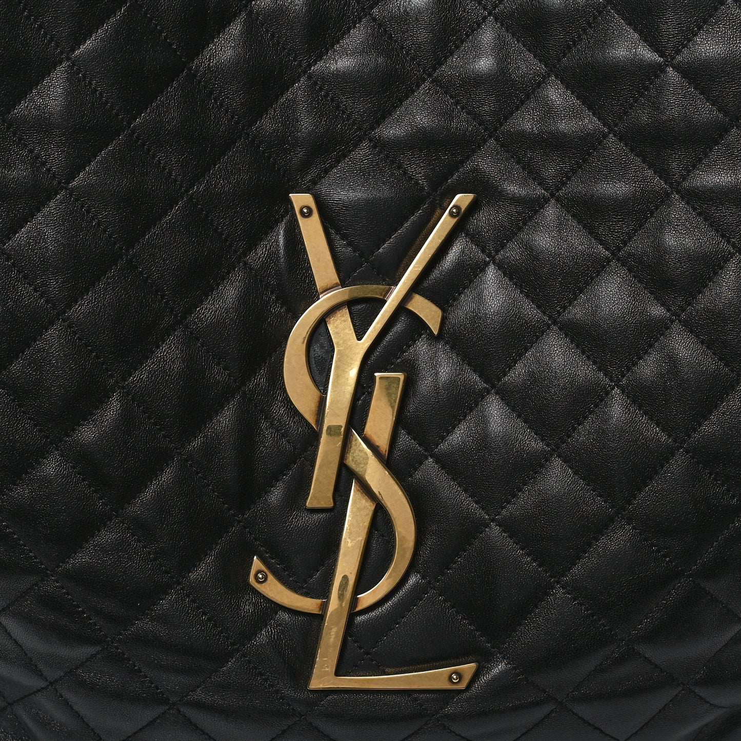 Lambskin Quilted Maxi Icare Shopping Tote Black