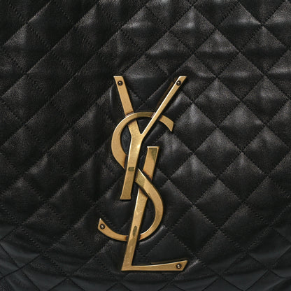 Saint Laurent Lambskin Quilted Maxi Icare Shopping Tote Black 9 of 13