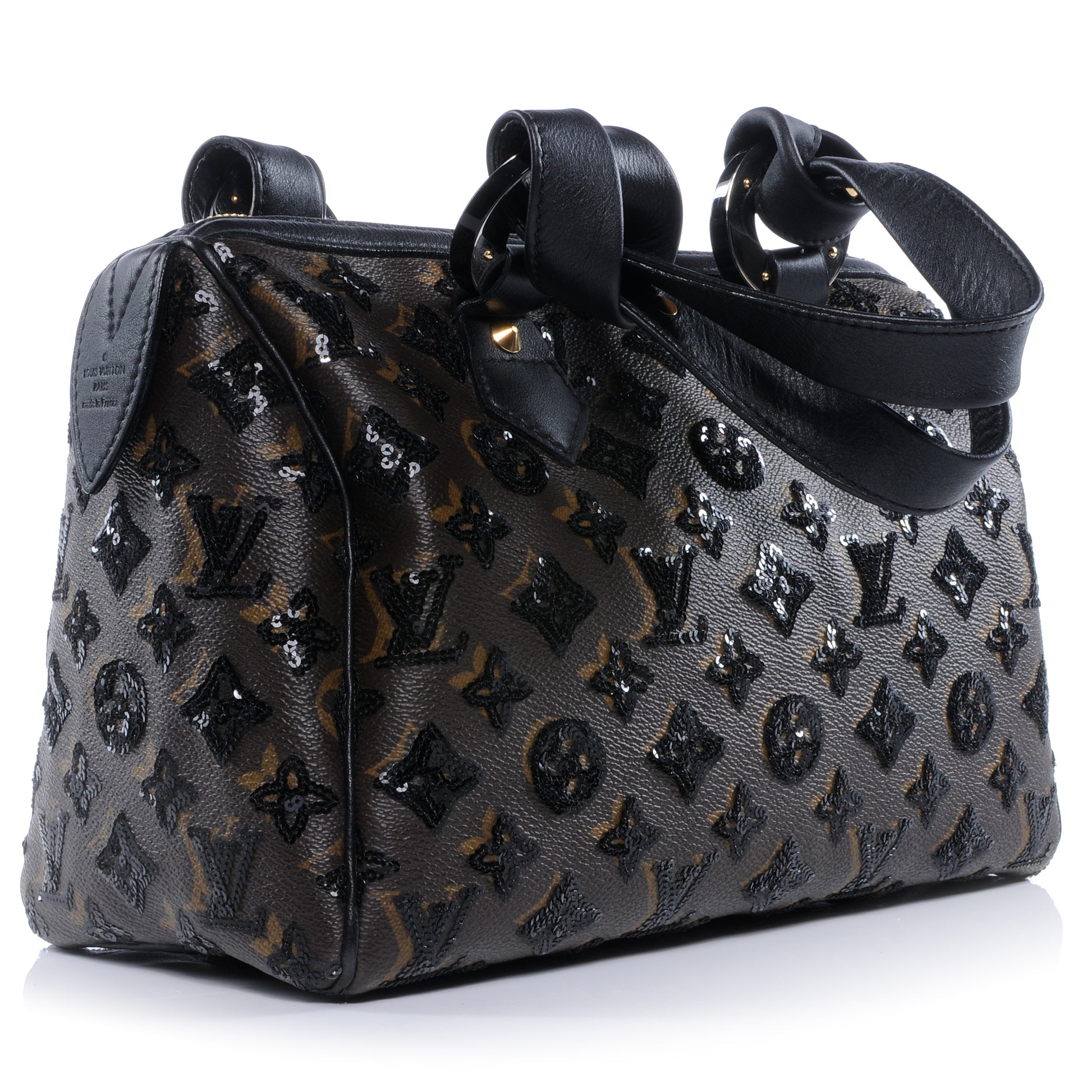 Louis Vuitton Monogram Sequins Eclipse Speedy 28 Black 3 of 8