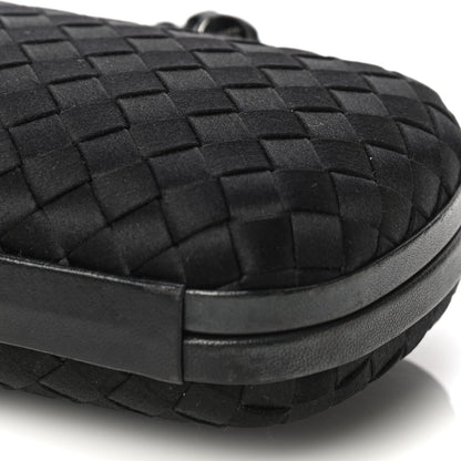 Bottega Veneta Satin Intreccio Impero Knot Clutch Black 9 of 9