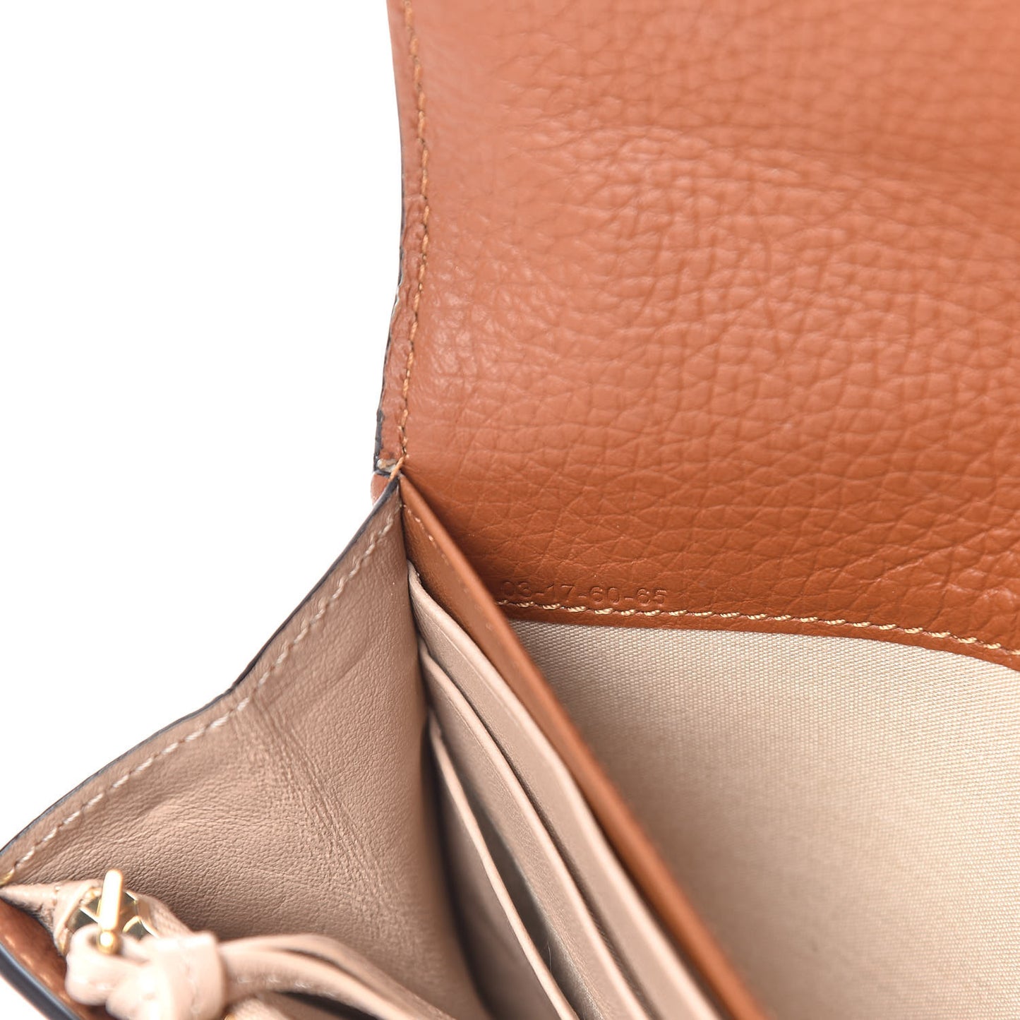 Calfskin Alphabet Long Wallet Brown