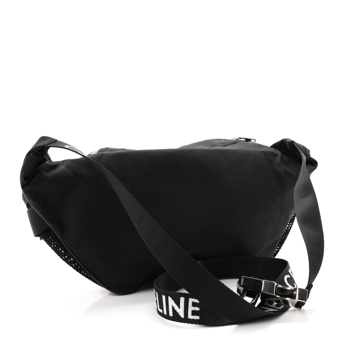 Celine Cotton Gabardine Logo Print Trekking Belt Bag Black 2 of 8
