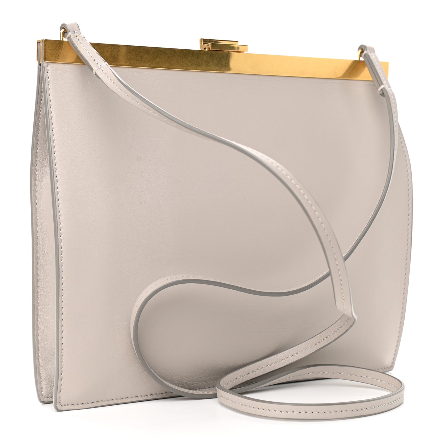 Smooth Calfskin Mini Clasp Bag Beige