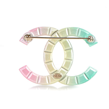 Chanel Metal Studded CC Rainbow Brooch Multicolor 3 of 4