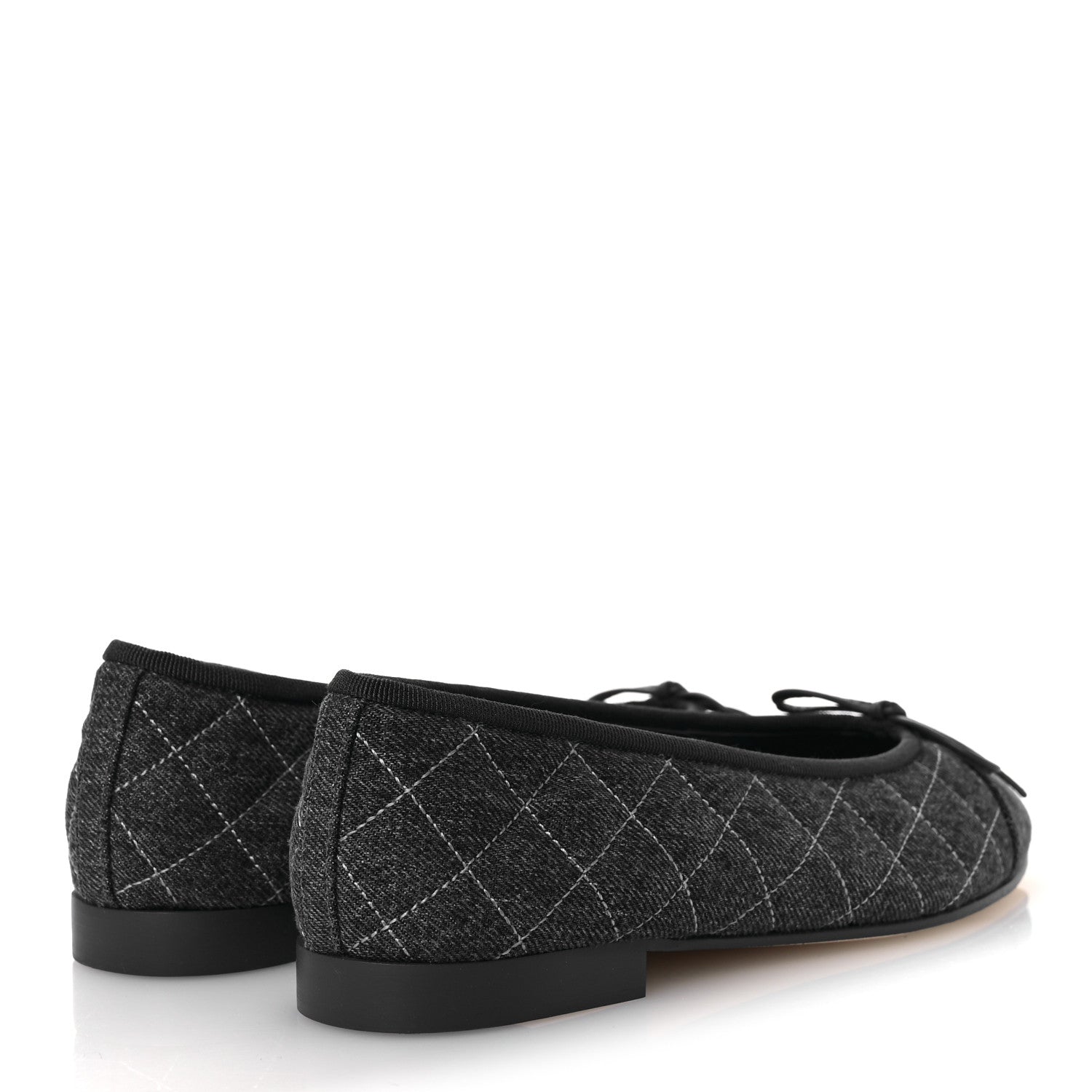 Chanel Washed Denim Quilted Cap Toe CC Ballerina Flats 36 Blue 5 of 11