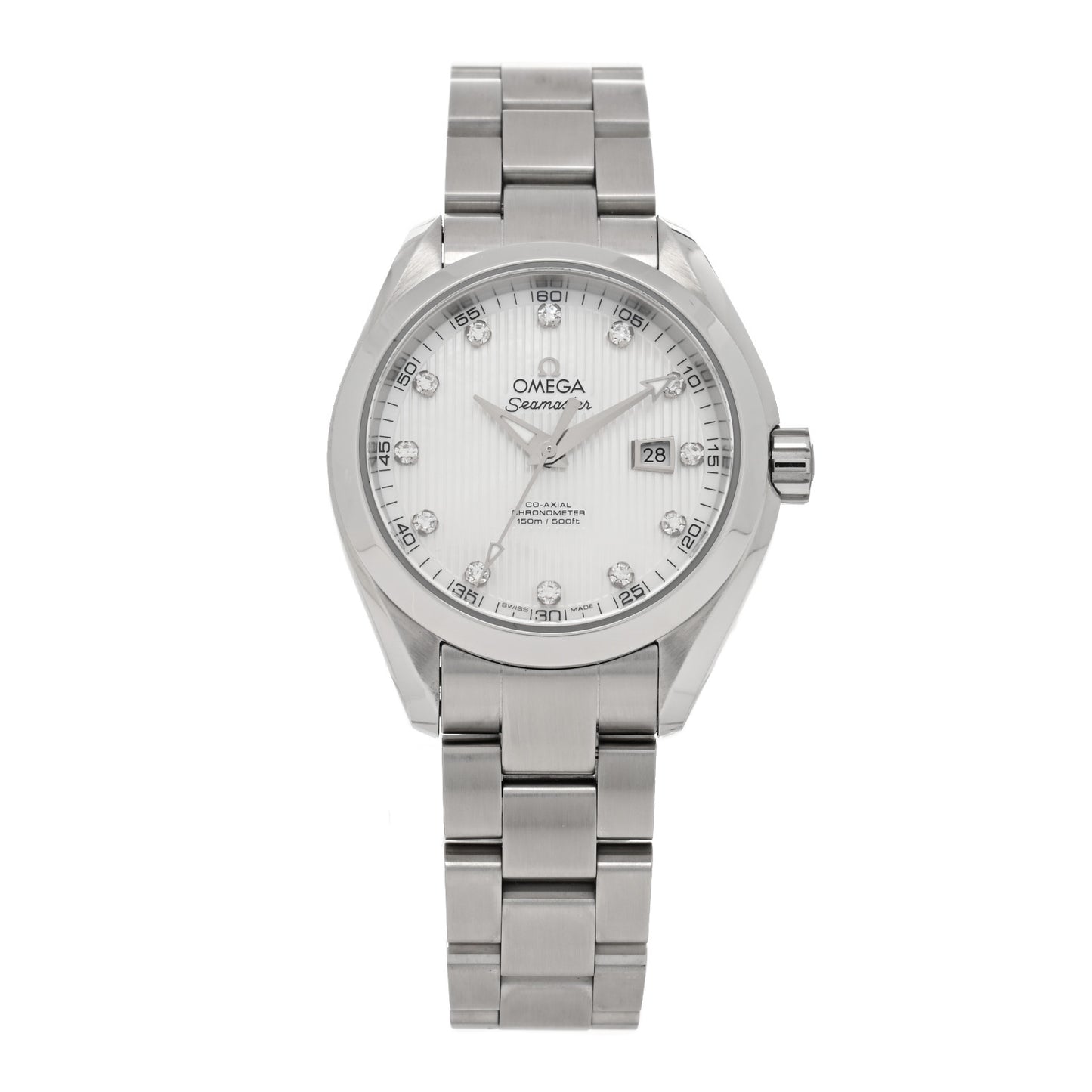 Stainless Steel Diamond Mother of Pearl 34mm Seamaster Aqua Terra Co-Axial Chronometer Automatic Watch 231.10.34.20.55.001