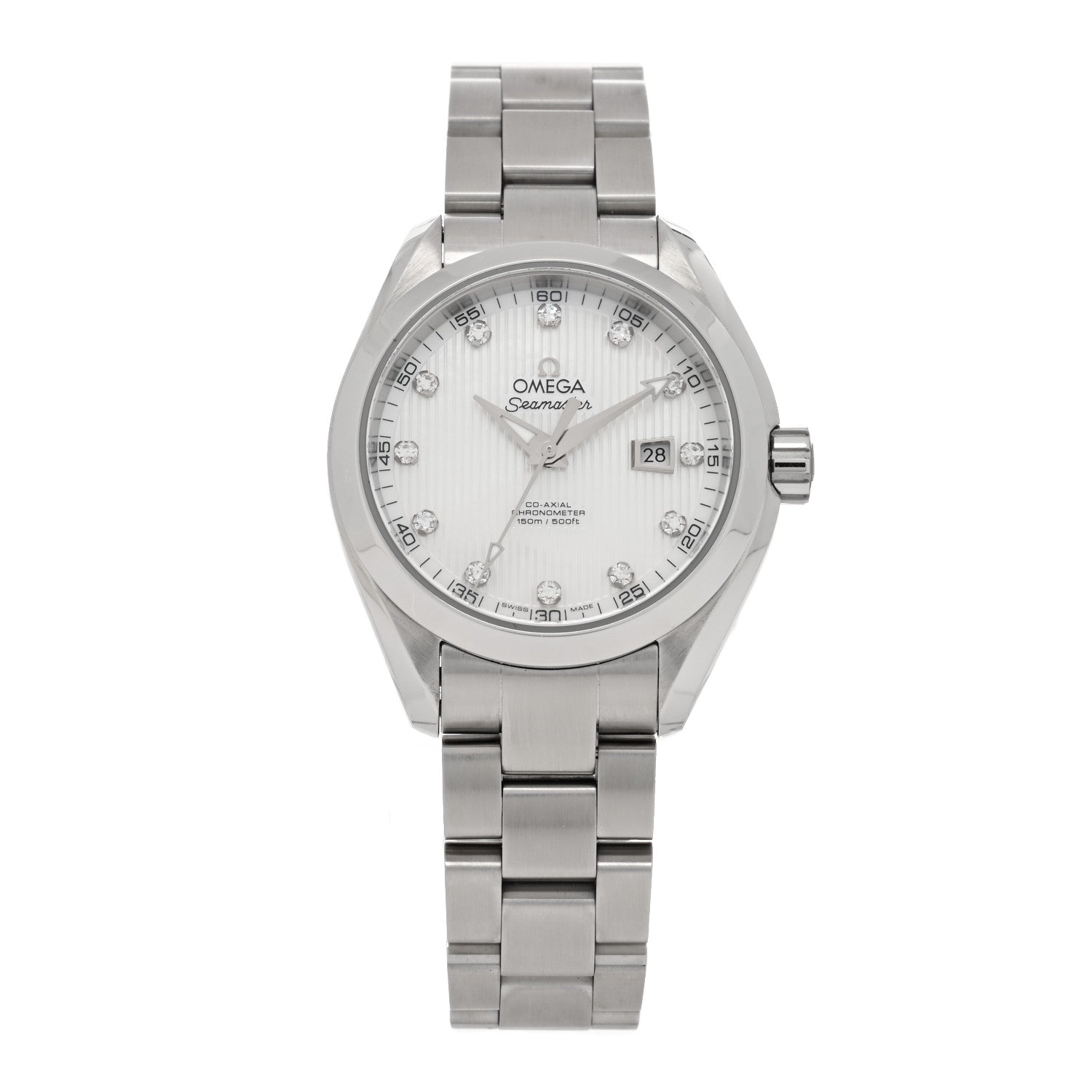 Omega Stainless Steel Diamond Mother of Pearl 34mm Seamaster Aqua Terra Co-Axial Chronometer Automatic Watch 231.10.34.20.55.001 1 of 4