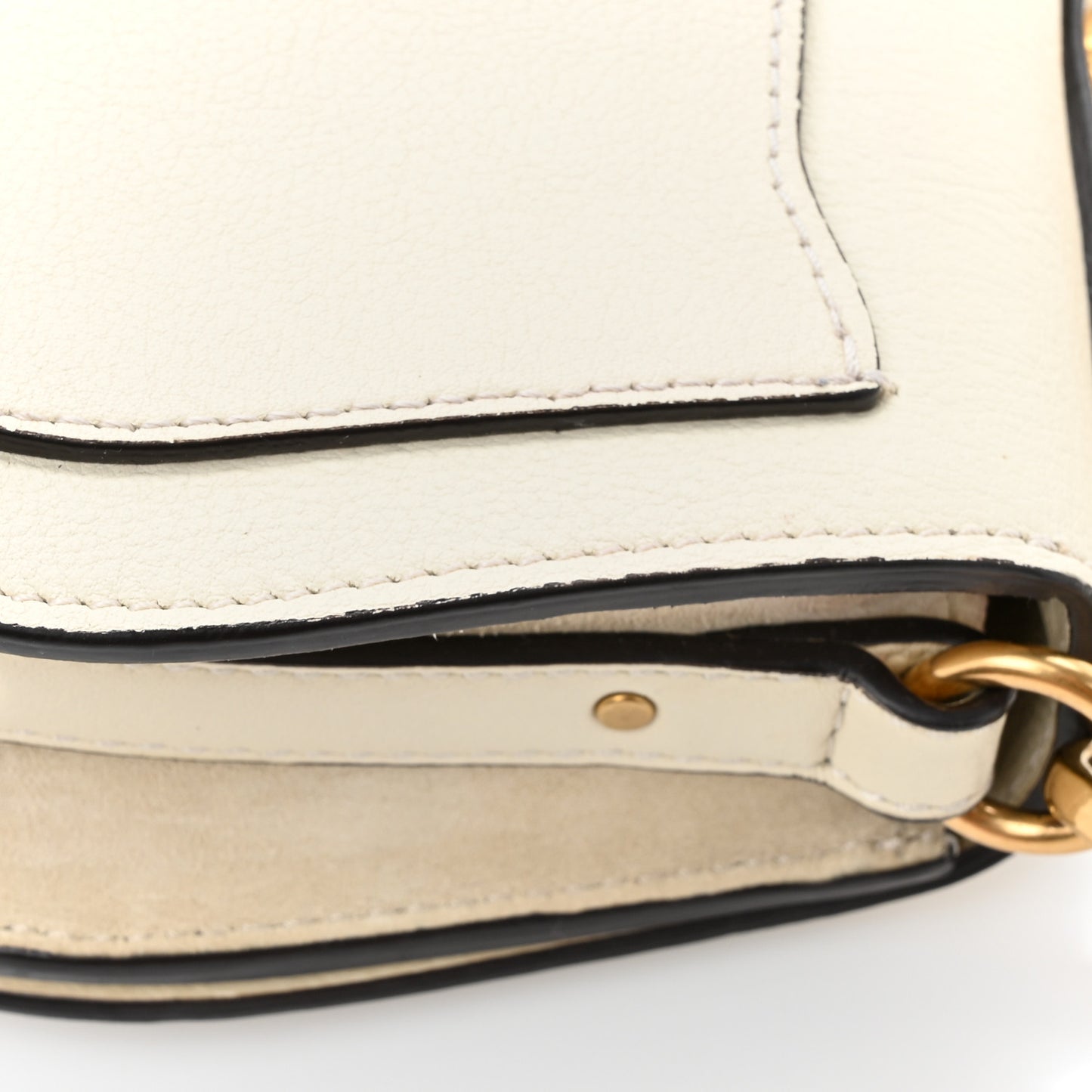 Calfskin Suede Small Nile Bracelet Bag Off White