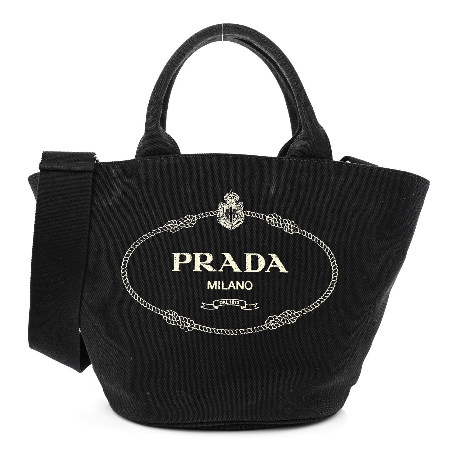 Prada Canapa Small Logo Shopping Tote Black 2 of 13