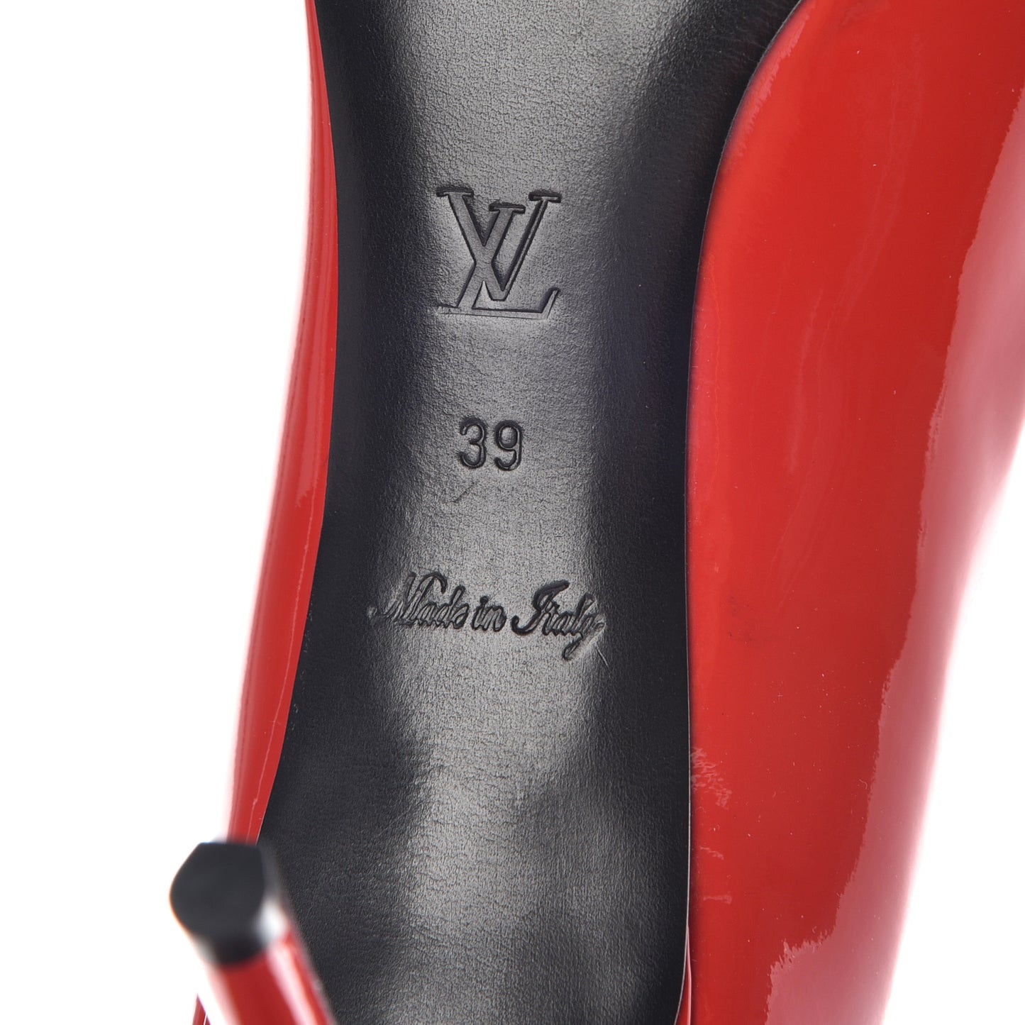 Patent Calfskin Betty Pumps 39 Red