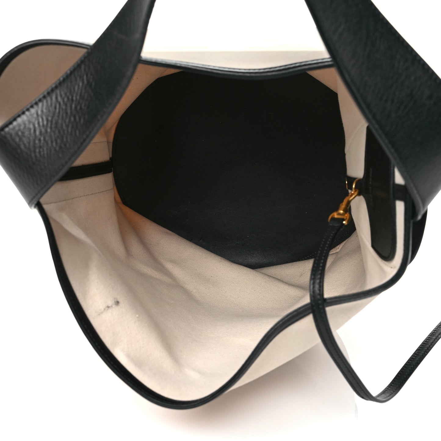 Canvas Large Bucket Bag Black White