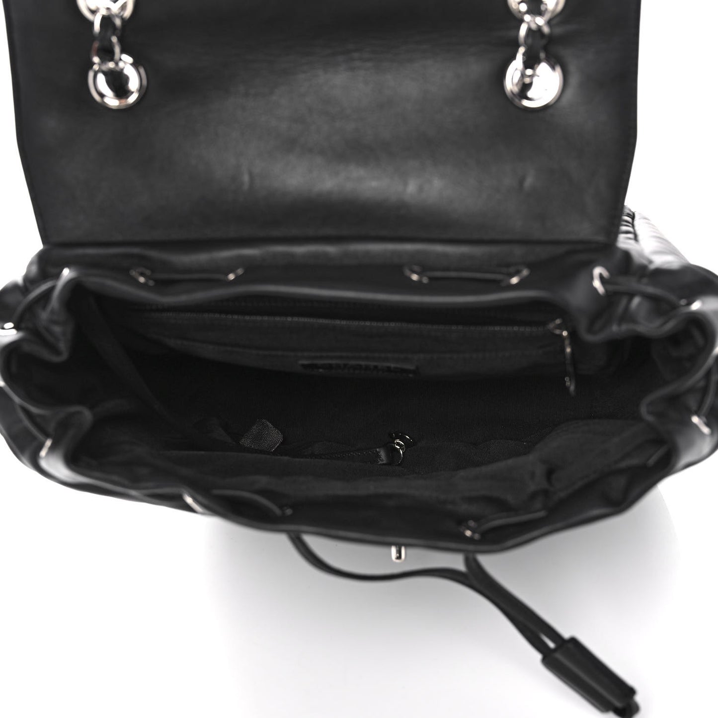 Calfskin Chevron Quilted Large Urban Spirit Backpack Black