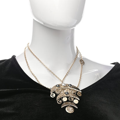Chanel Crystal CC Pearl Drop Pendant Necklace 2 of 6