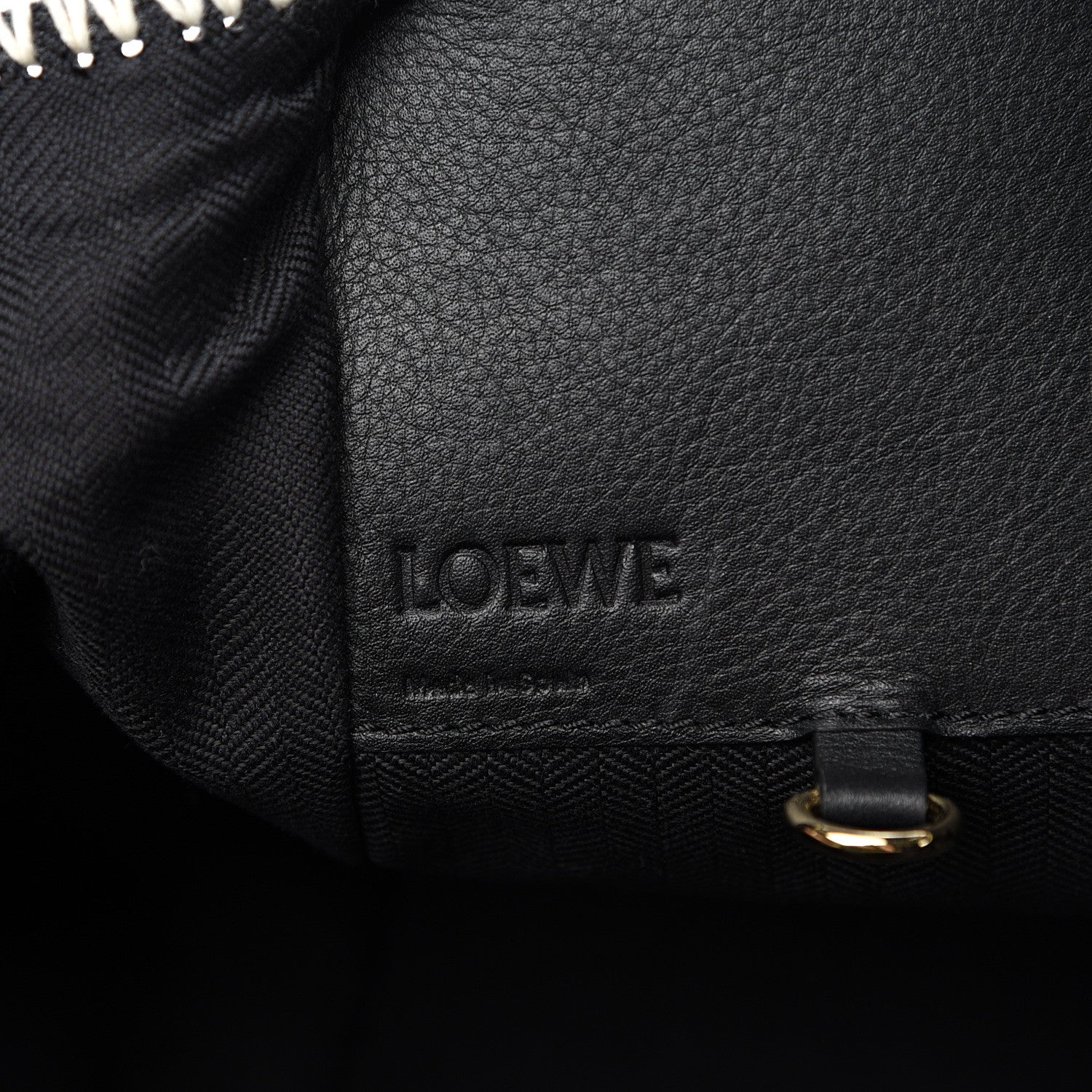 Loewe Calfskin Tweed Medium Hammock Shoulder Bag Tan Black 5 of 12
