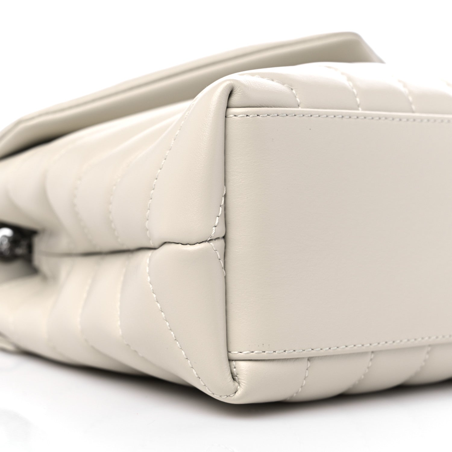 Saint Laurent Calfskin Y Quilted Monogram Small Loulou Chain Satchel Crema Soft 7 of 8