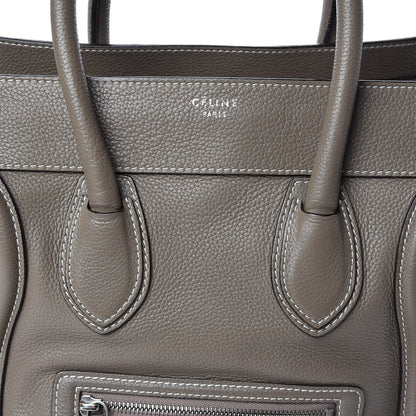 Celine Drummed Calfskin Mini Luggage Souris 9 of 17