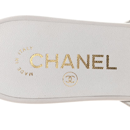 Chanel Lambskin CC Mules 41 White 7 of 9