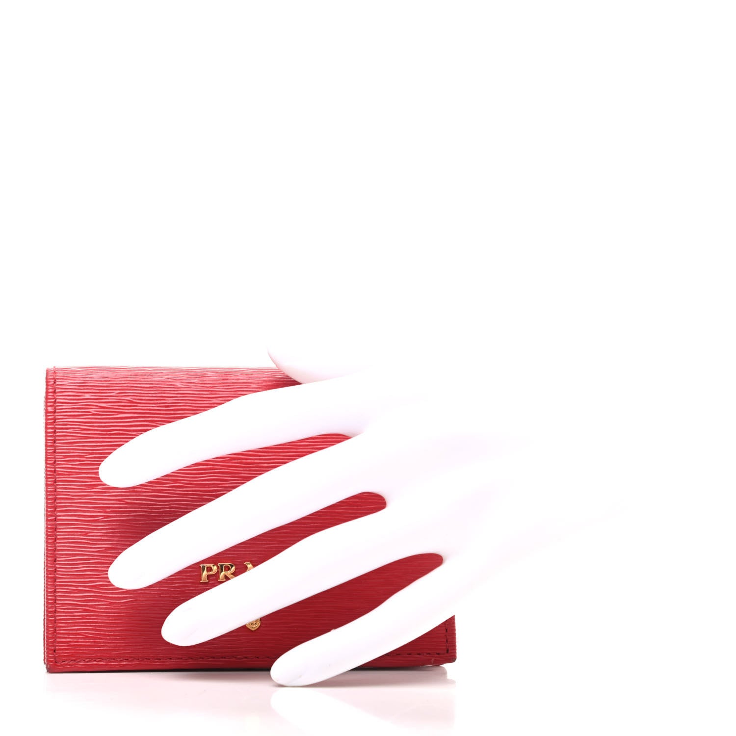 Prada Vitello Move Bi-Fold Wallet Fuoco 2 of 7