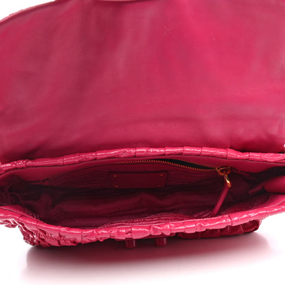 Prada Vernice Gaufre Shoulder Bag Fuxia 5 of 11