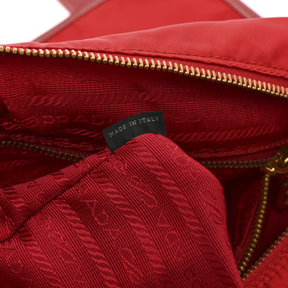 Prada Tessuto Nylon Saffiano Messenger Bag Red 8 of 12