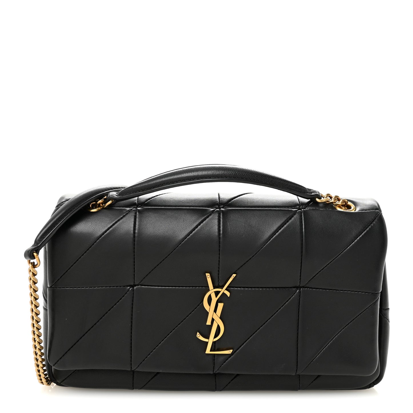 Lambskin Patchwork Monogram Medium Jamie Black