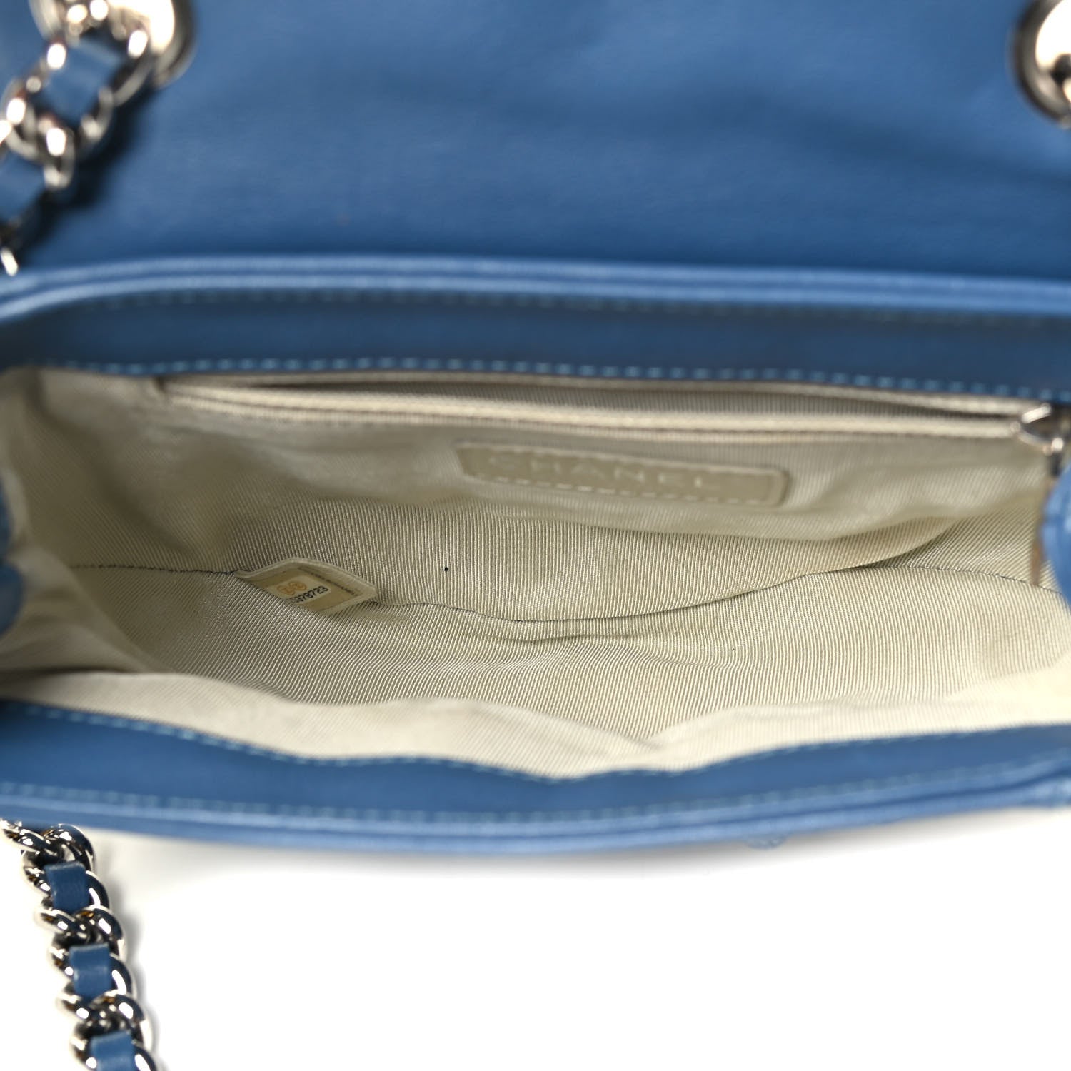 Chanel Washed Lambskin Quilted Mini Chain Around Messenger Blue 4 of 7
