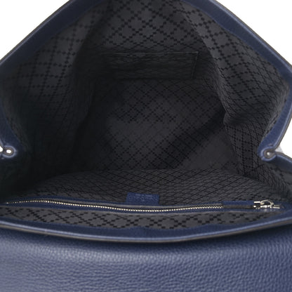 Gucci Pebbled Calfskin Chain Backpack Blue 4 of 11
