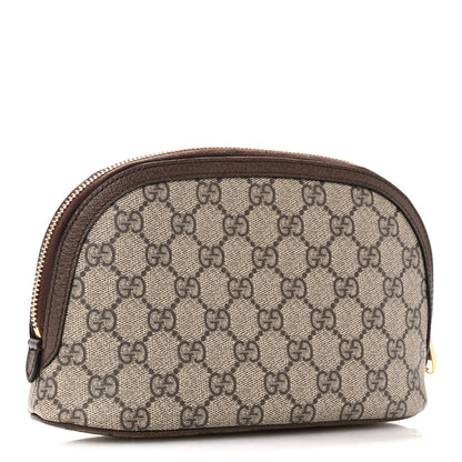 Gucci GG Supreme Monogram Textured Calfskin Web Large Ophidia Cosmetic Case Beige Ebony New Acero 3 of 9