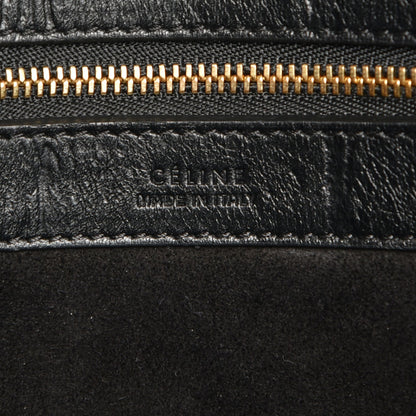 Celine Crocodile Embossed Calfskin Medium Belt Cabas Phantom Black 6 of 7