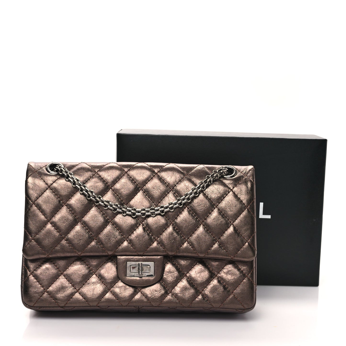 Metallic Aged Calfskin Quilted 2.55 Reissue 226 Flap Bronze