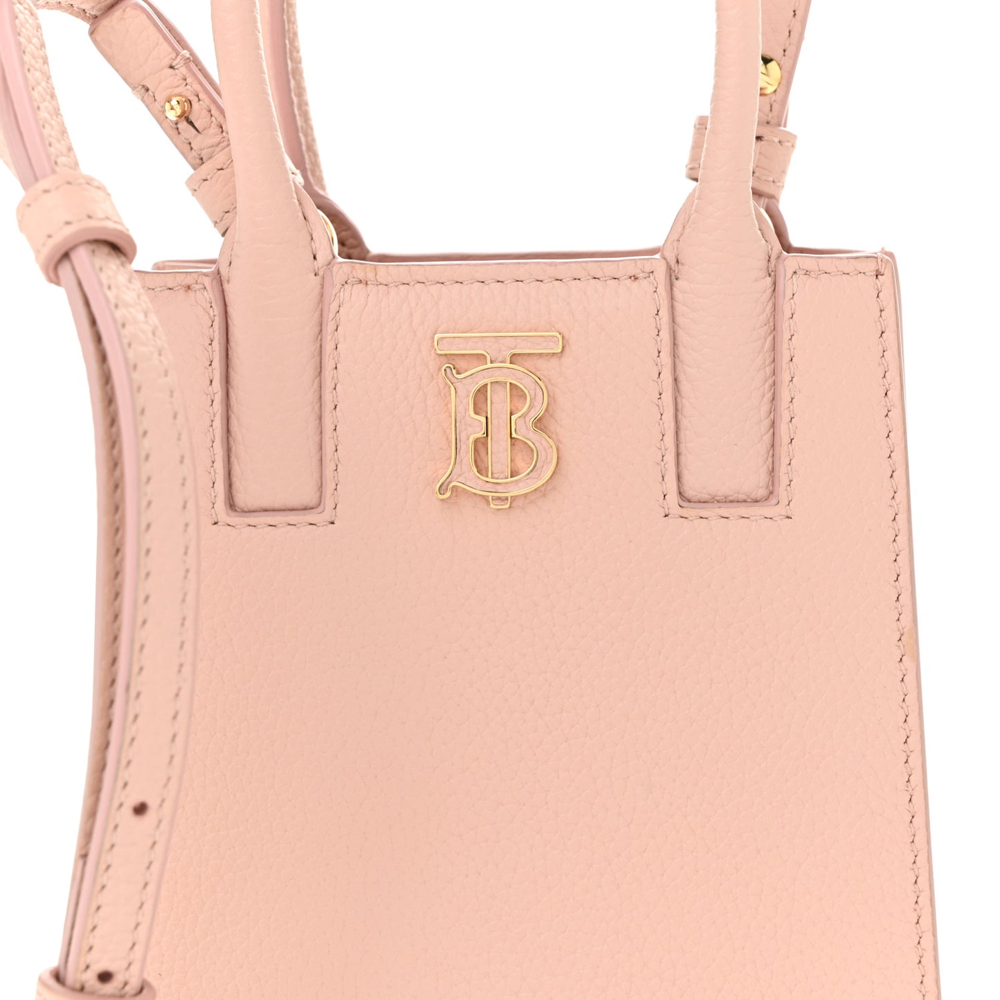 Grainy Calfskin Micro Frances Tote Dusky Pink
