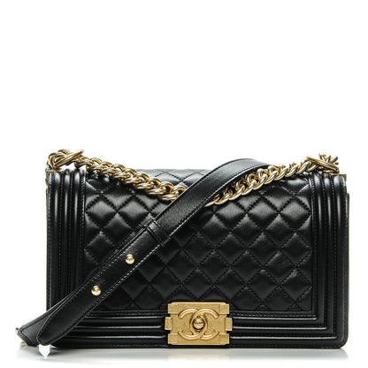 Chanel Lambskin Quilted Medium Boy Flap Black 1 of 7