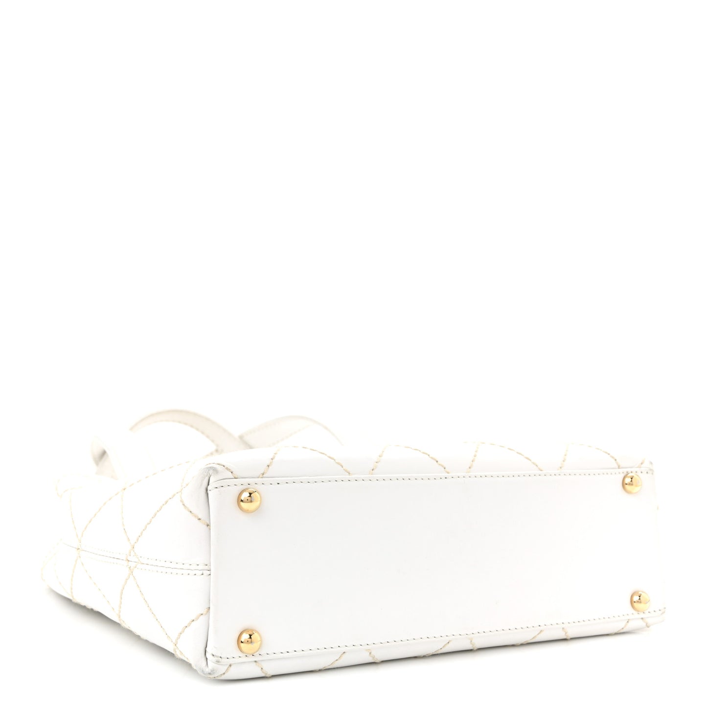 Calfskin Wild Stitch Tote White