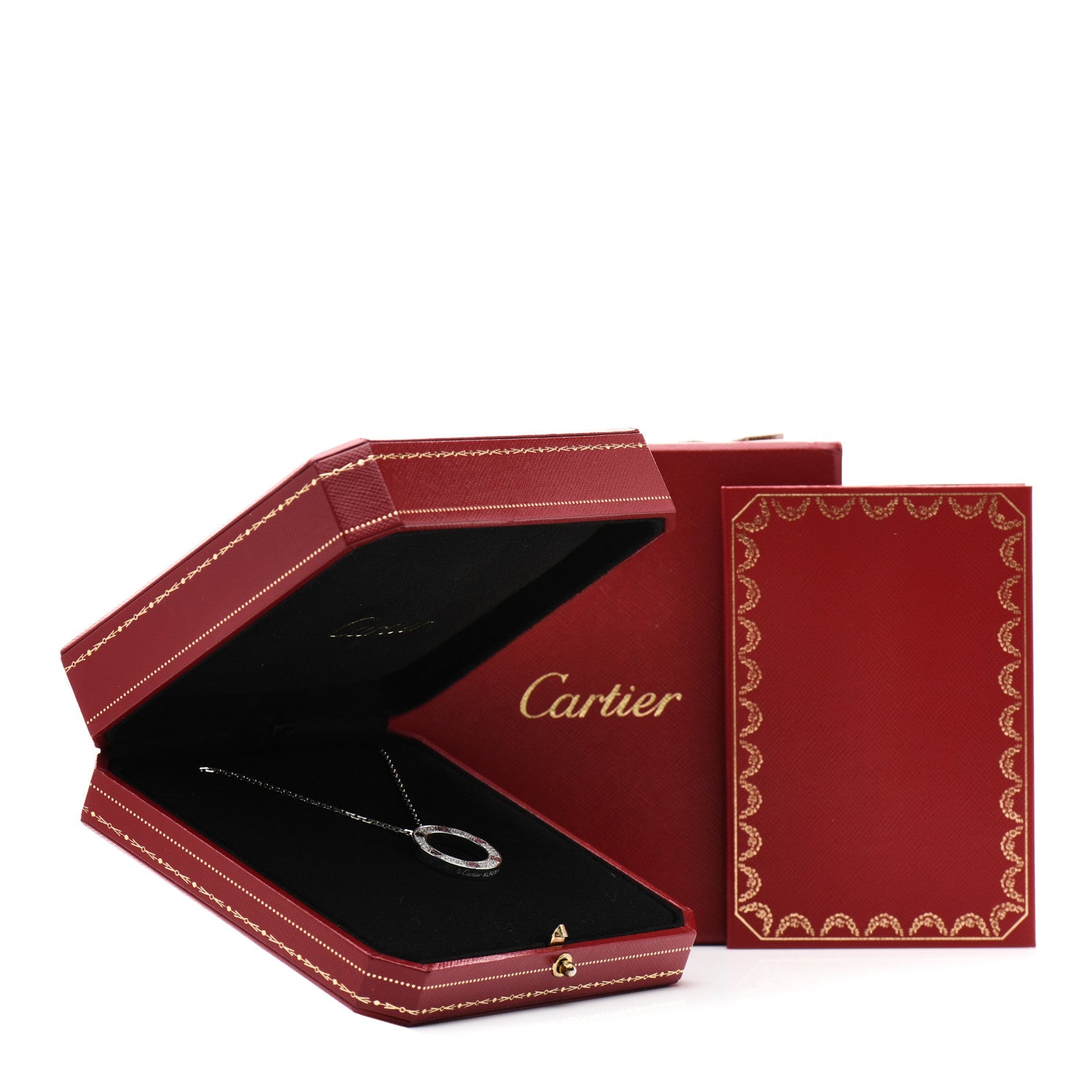 Cartier 18K White Gold Diamond LOVE Paved Necklace 3 of 3