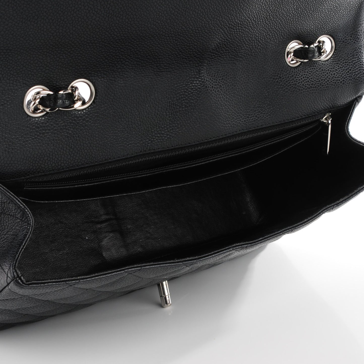 Caviar Quilted Jumbo Single Flap Black