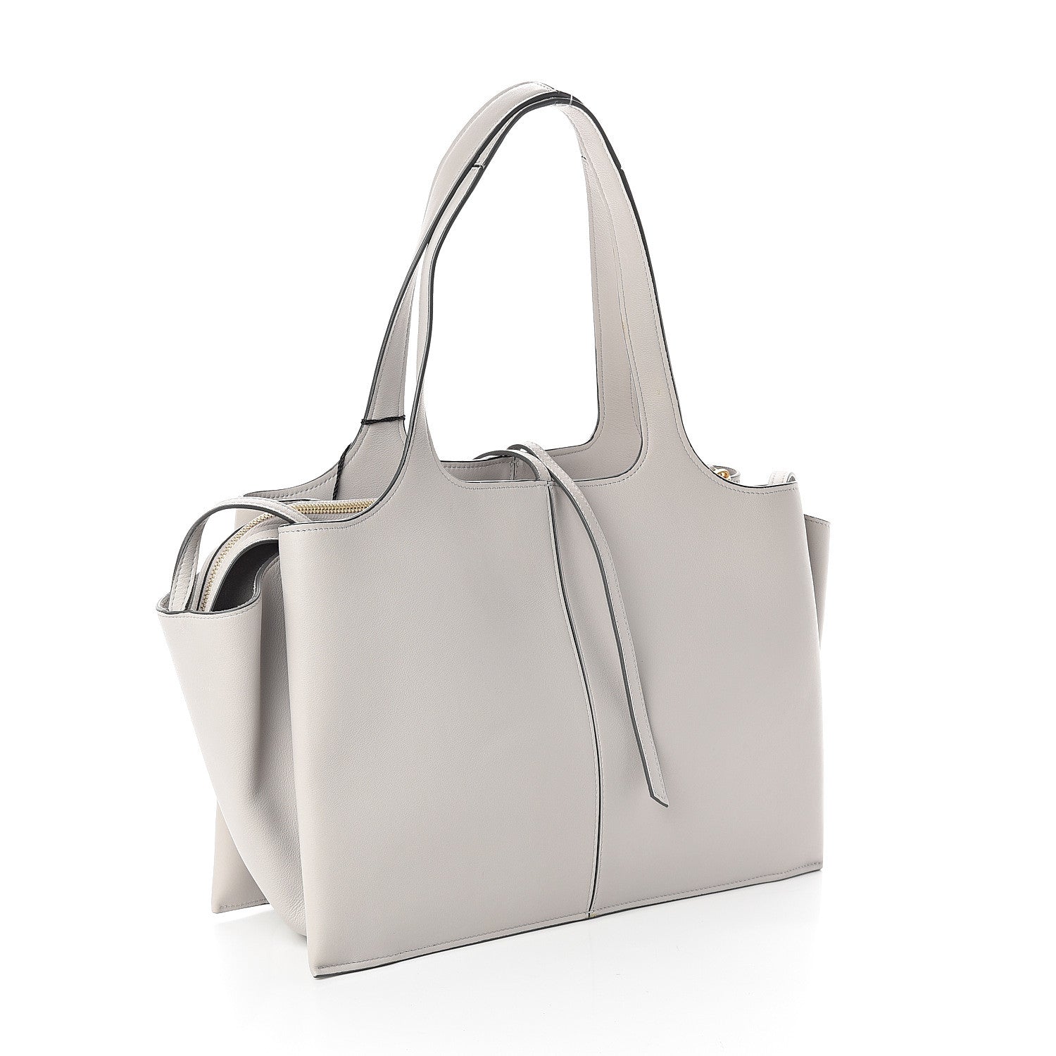 Celine Smooth Calfskin Medium Tri-Fold Bag Pearl Grey 2 of 8