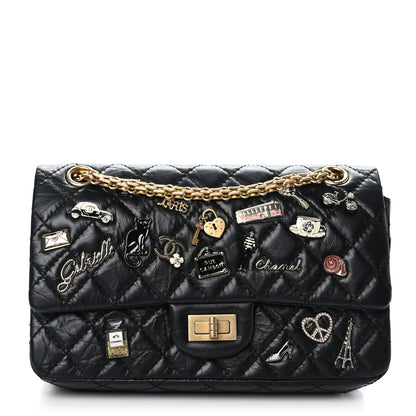 Chanel Aged Calfskin Lucky Charms 2.55 Reissue 225 Flap Black 1 of 10