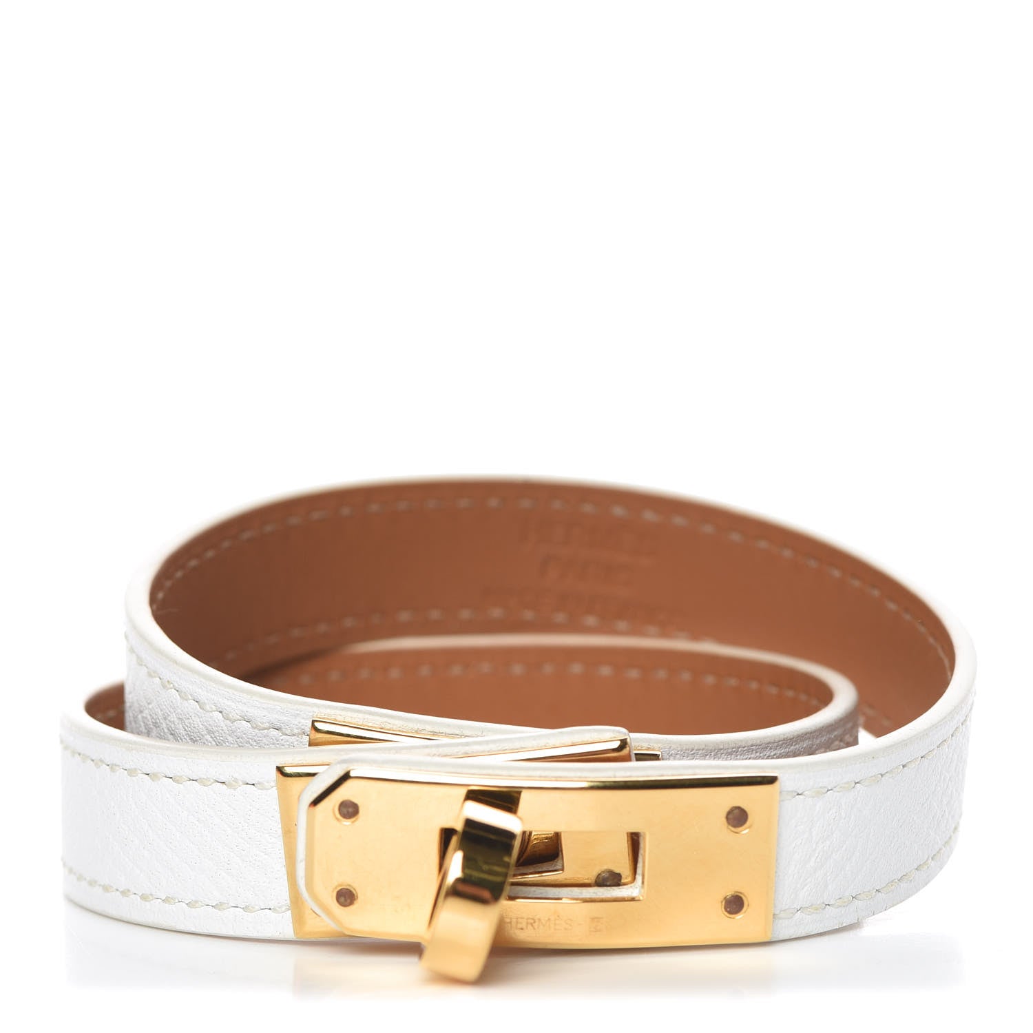 Hermes Epsom Kelly Double Tour Bracelet S White 1 of 7