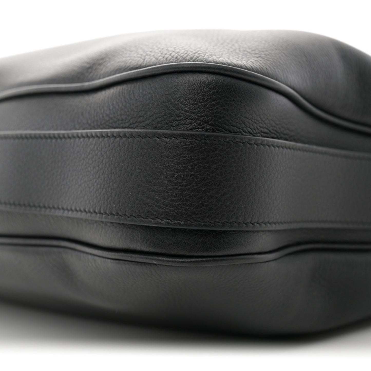 Supple Calfskin Large Romy Shoulder Bag Black