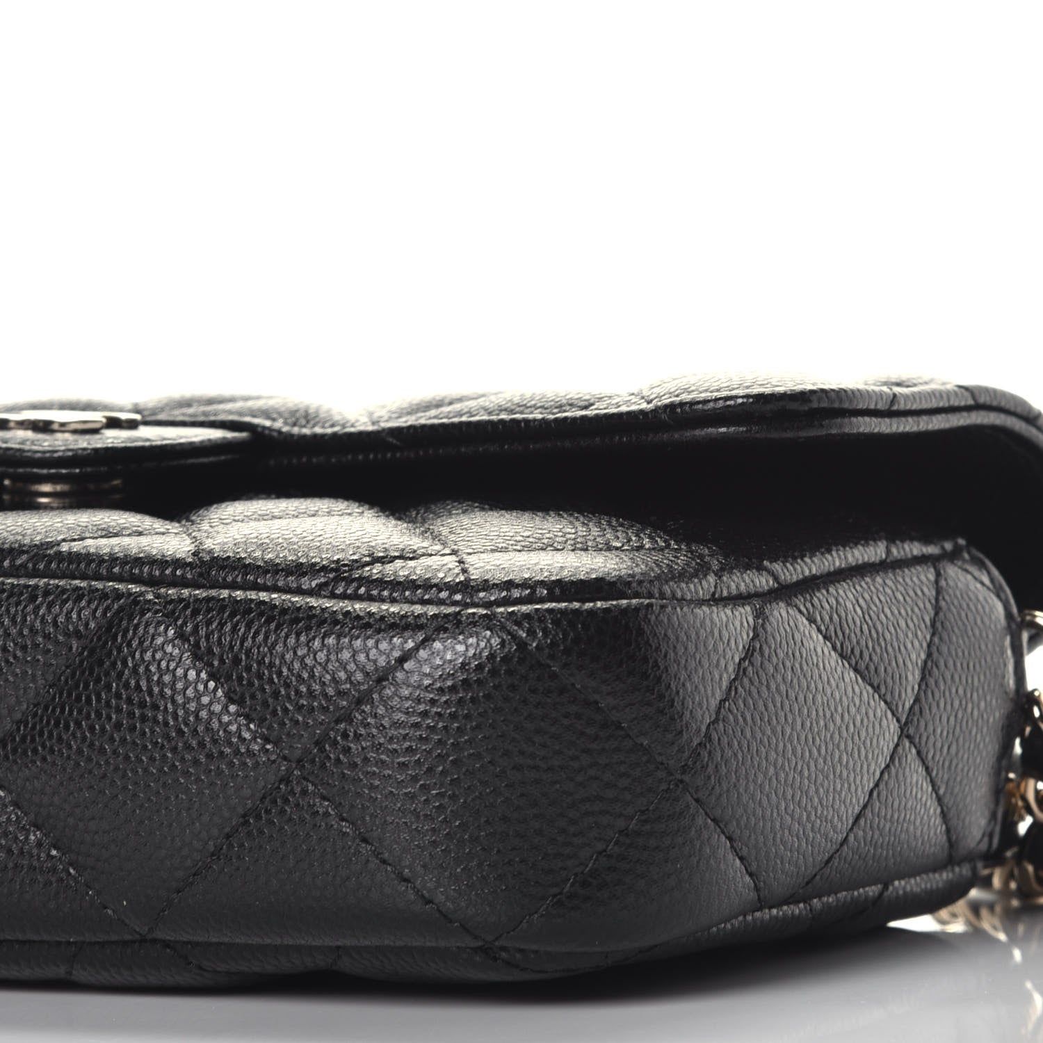 Chanel Caviar Quilted Flap Phone Holder With Chain Black 9 of 10