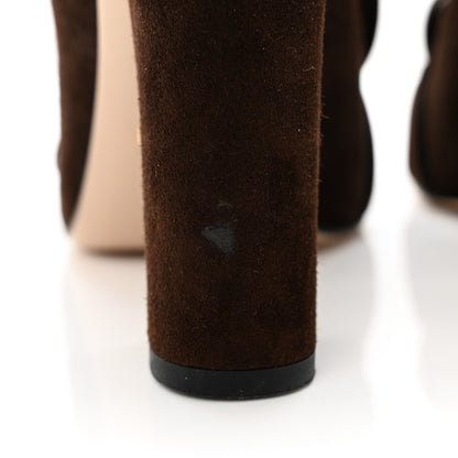 Gucci Kid Scamosciato Pearly GG Marmont Fringe 105mm Loafer Pumps 40 Cocoa 9 of 9